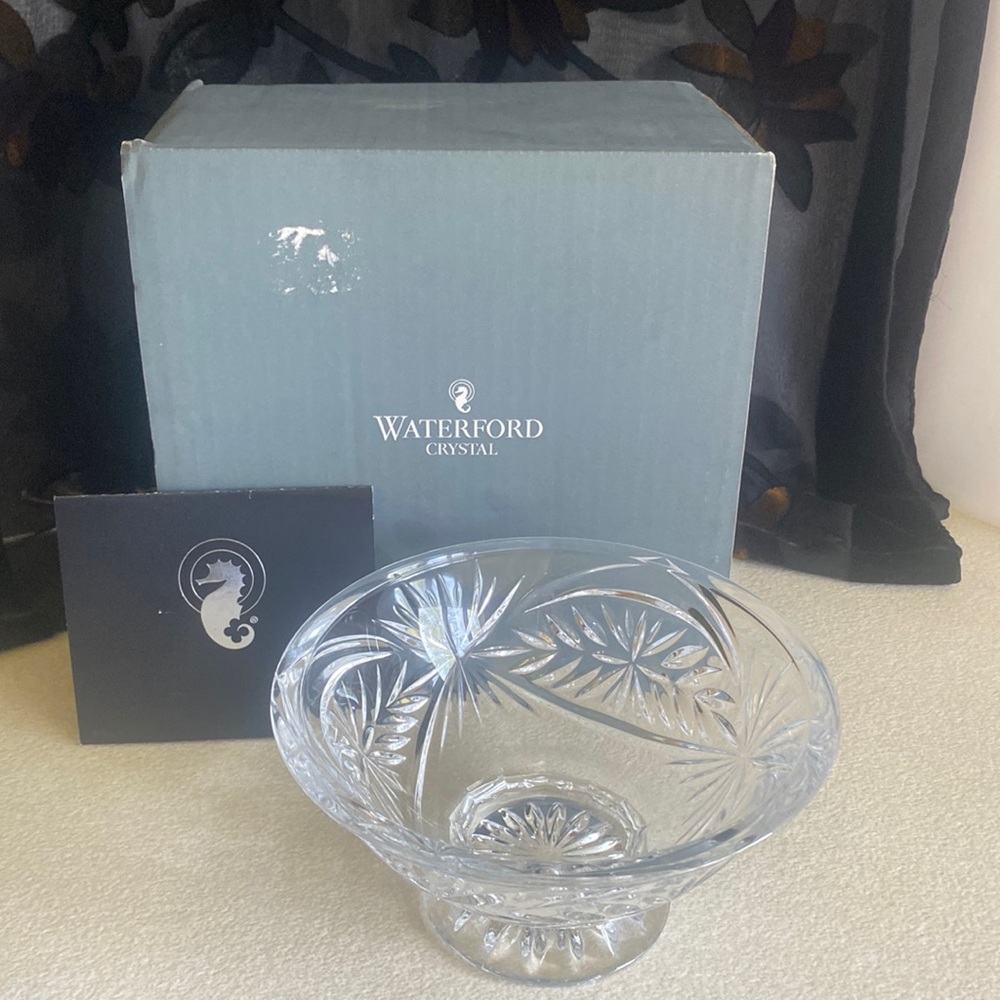 Waterford®️ crystal 6.5” Tracy footed bowl in original box and packaging